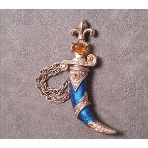 Vintage Urie Mandle Scimitar Sword Chatelaine Brooch